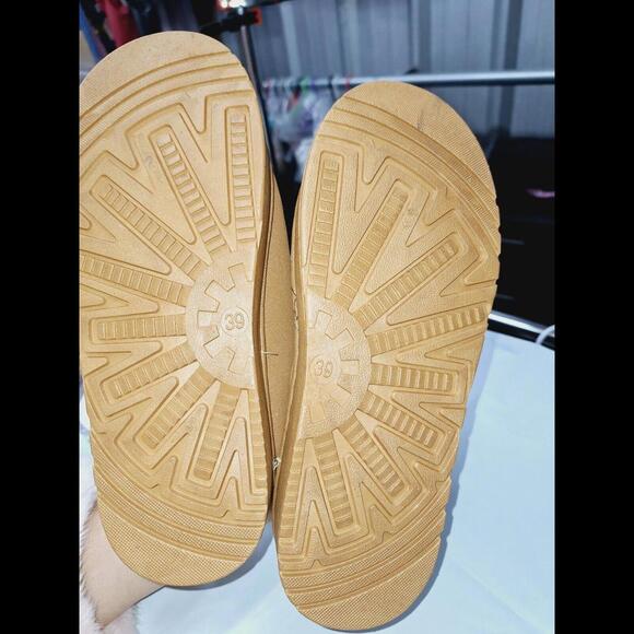 Soft Chunky Fur Bootie Slip on Slipper Shoe Uggiez Style Footwear Size 8.5 - Picture 12 of 13